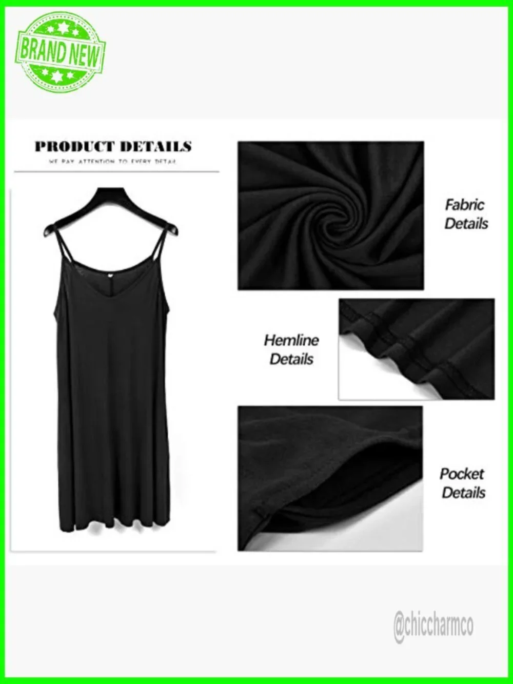 Spaghetti Strap Swing Tank Beach Cover Up Dress with Pockets